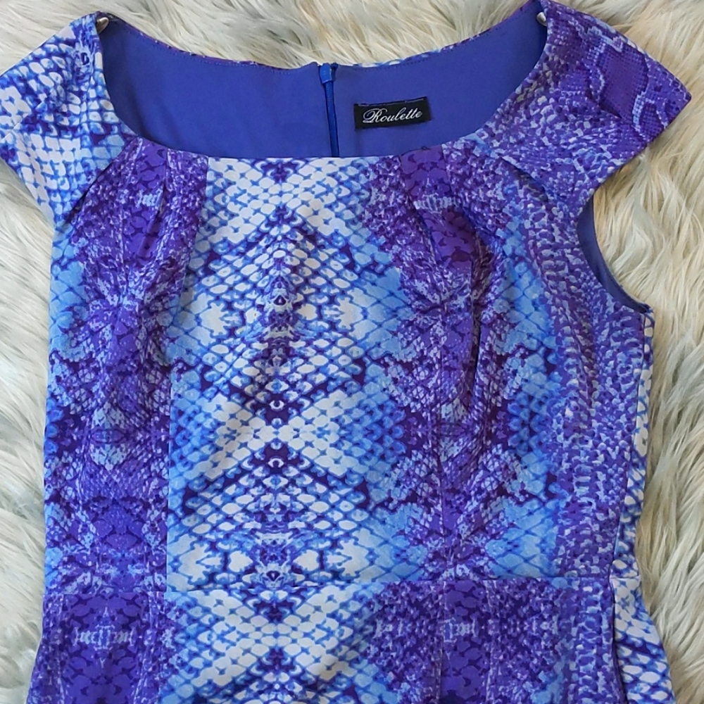 Snakeskin printed cap sleeve dress